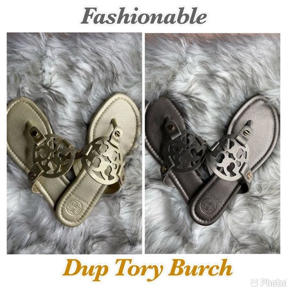 Shoes - 2 pairs of Fashionable Dup Tory Burch sandals! Not authentic but fashionable!!